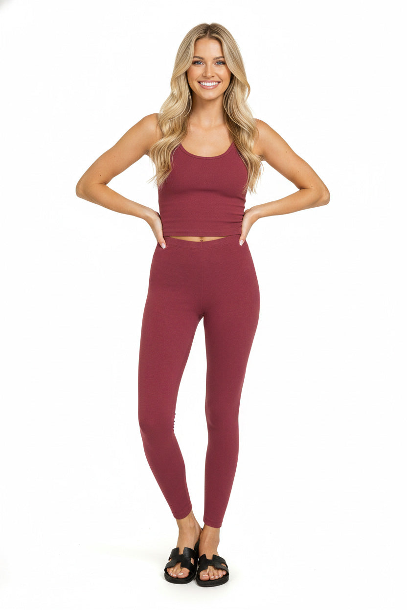 Zenana Premium Cotton Full Length Leggings - cas7m