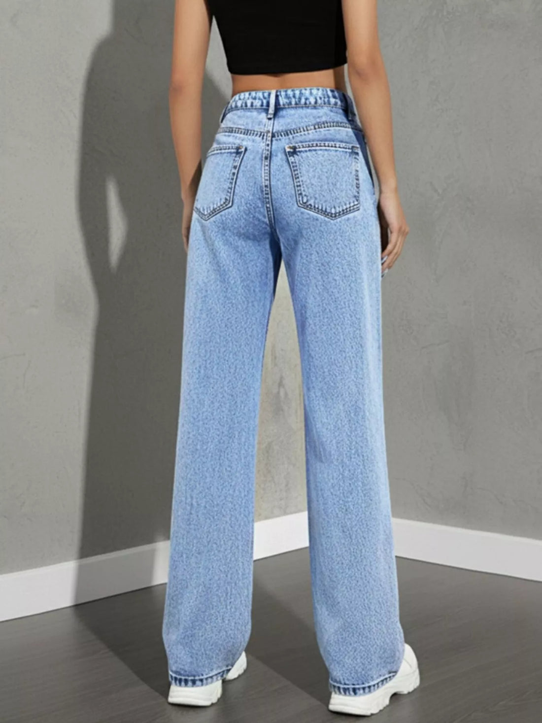High Waist Wide Leg Jeans - cas7m