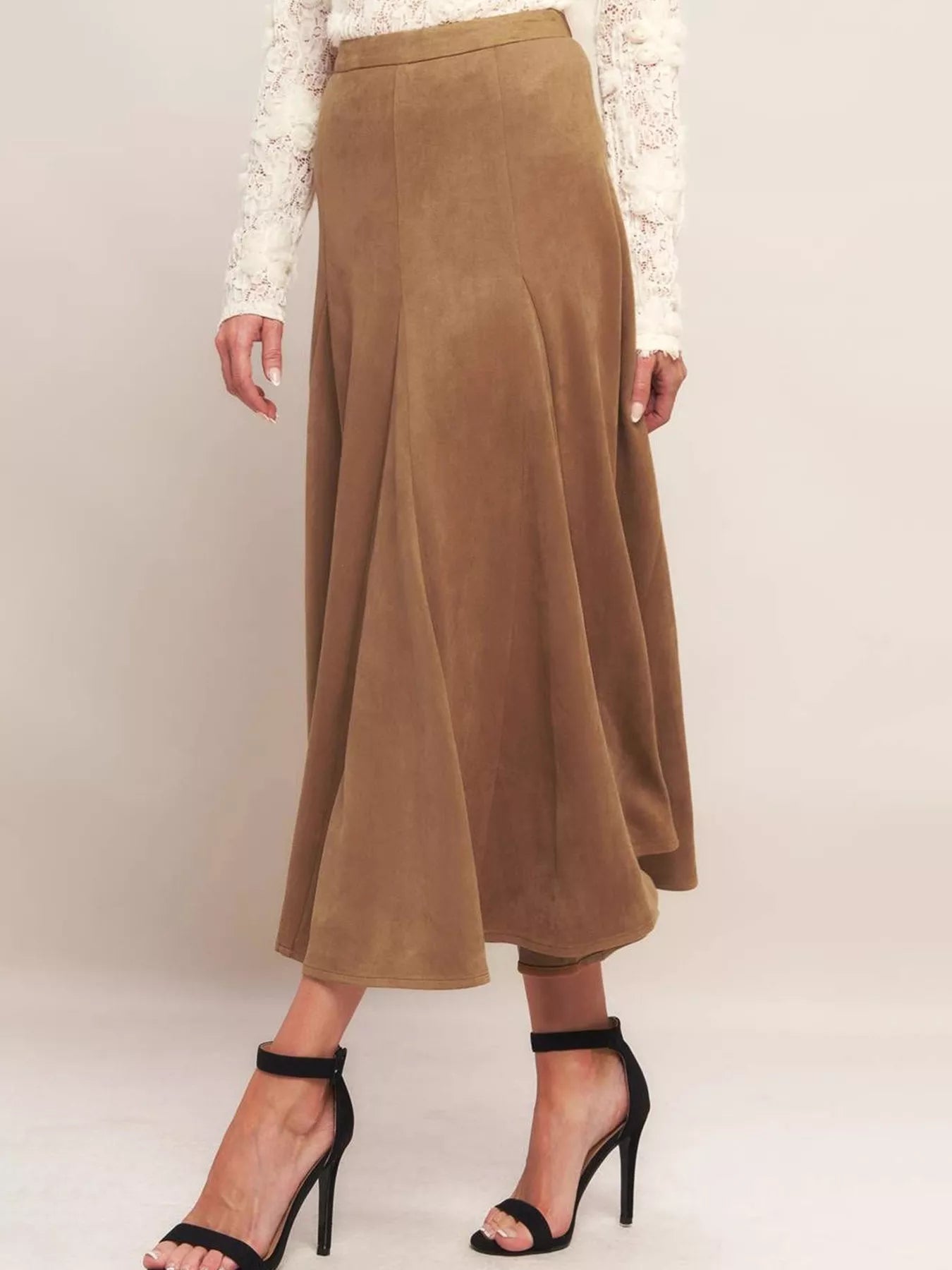 Flowy A-Line Midi Skirt - cas7m