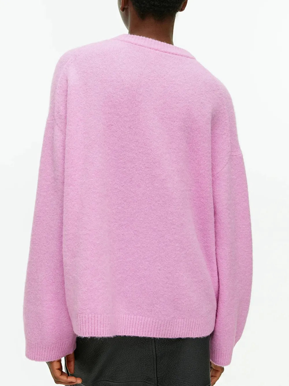 Round Neck Drop Shoulder Sweater - cas7m