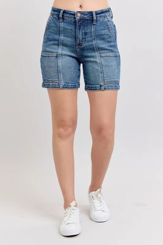Judy Blue Full Size High Rise Denim Shorts Plus Size - cas7m