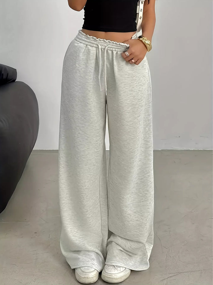 Wide Leg Drawstring Sweatpants - cas7m