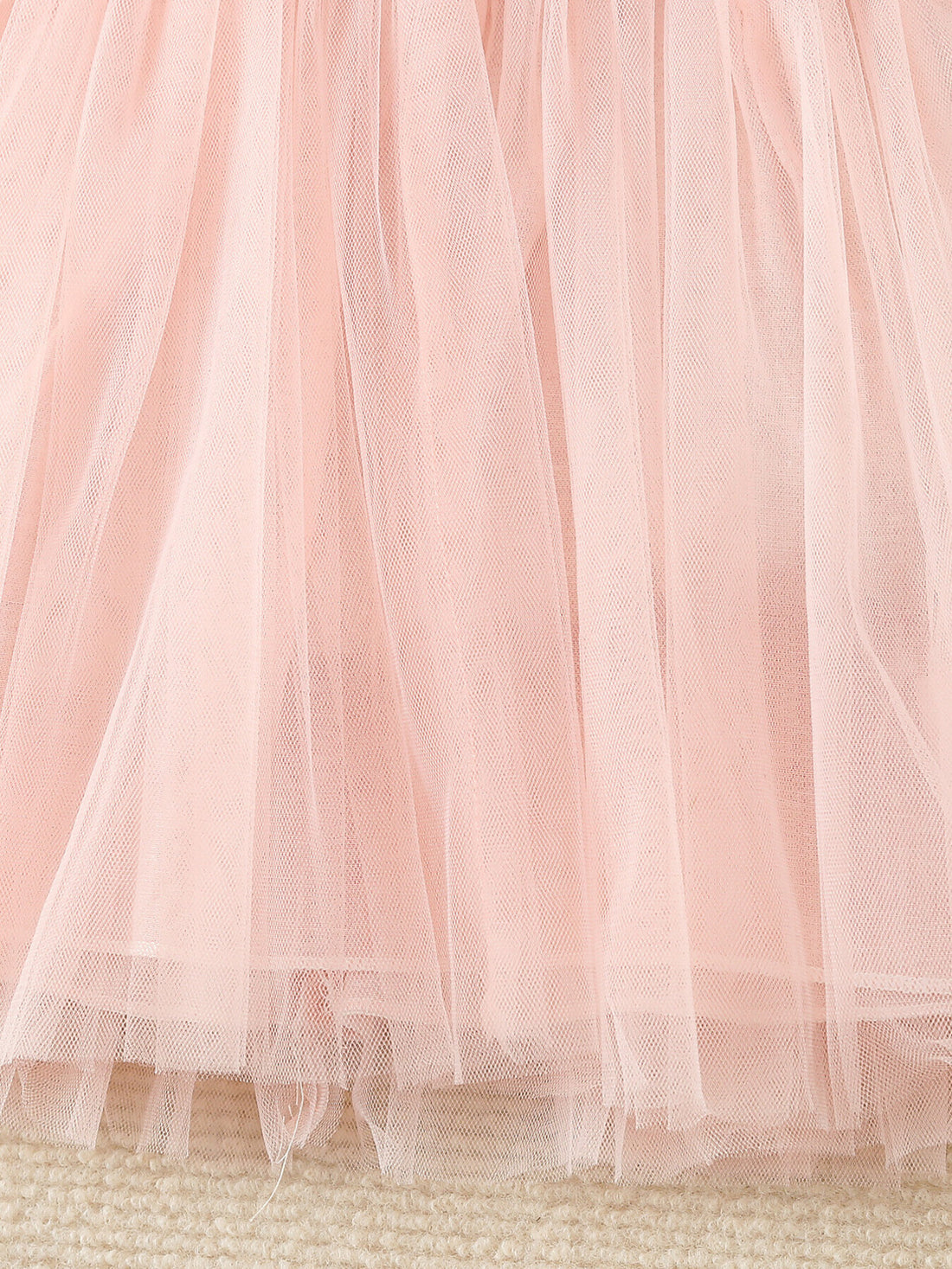 Children's Floral Cap Sleeve Tulle Dress - cas7m