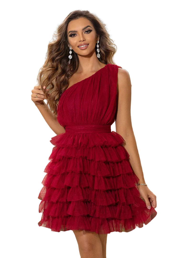 One-Shoulder Sleeveless Dress - cas7m