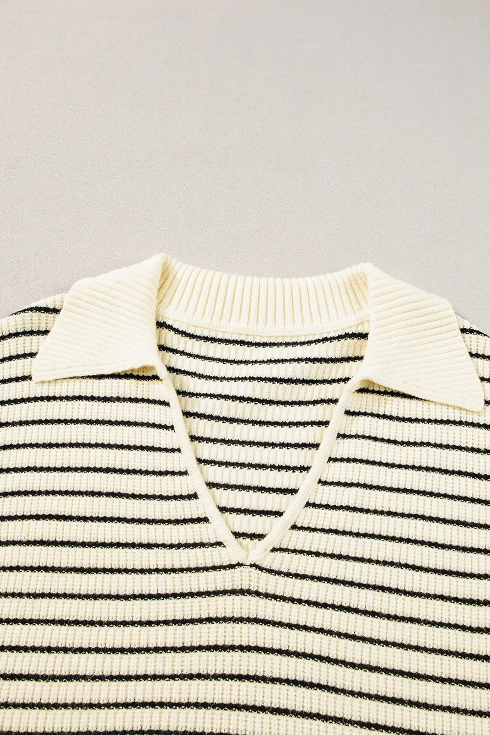 Striped Collared Neck Tank - cas7m