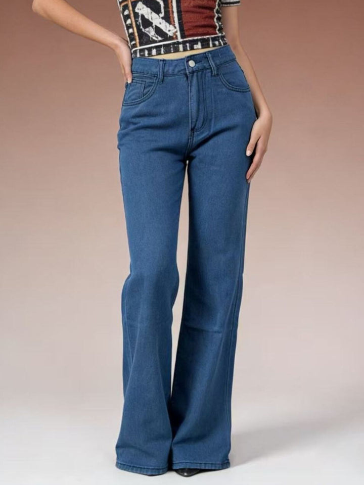 Butterfly Back Wide Leg Jeans - cas7m