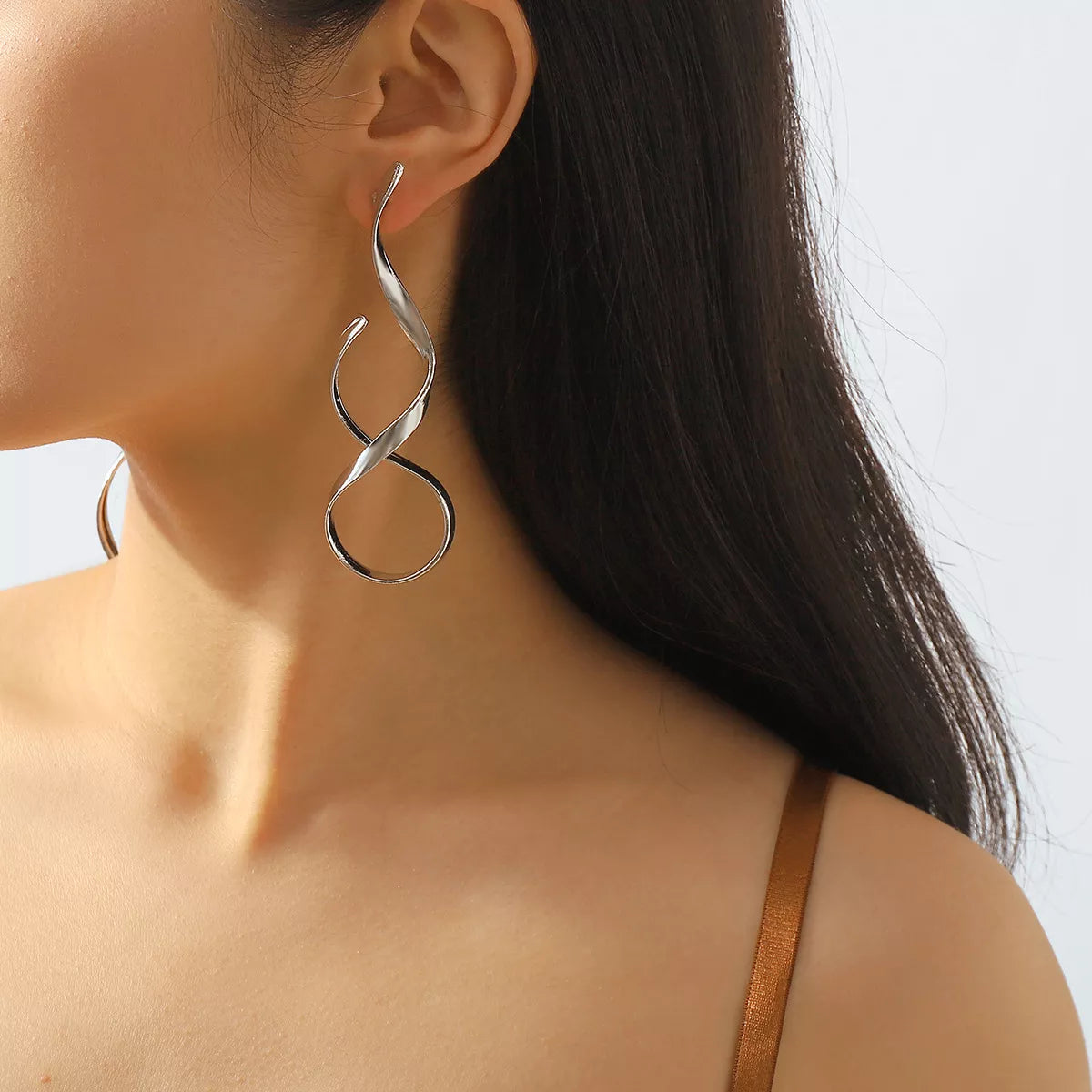 Alloy Spiral Drop Earrings - cas7m