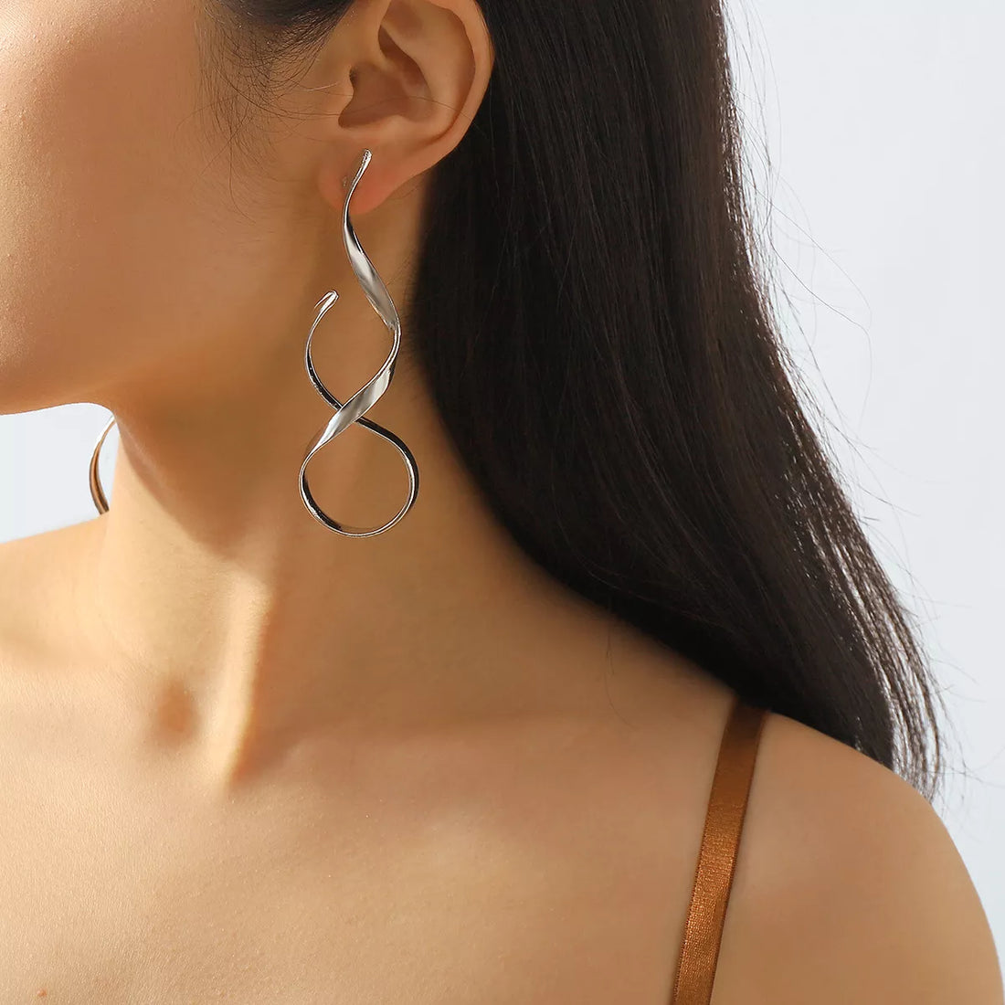 Alloy Spiral Drop Earrings - cas7m