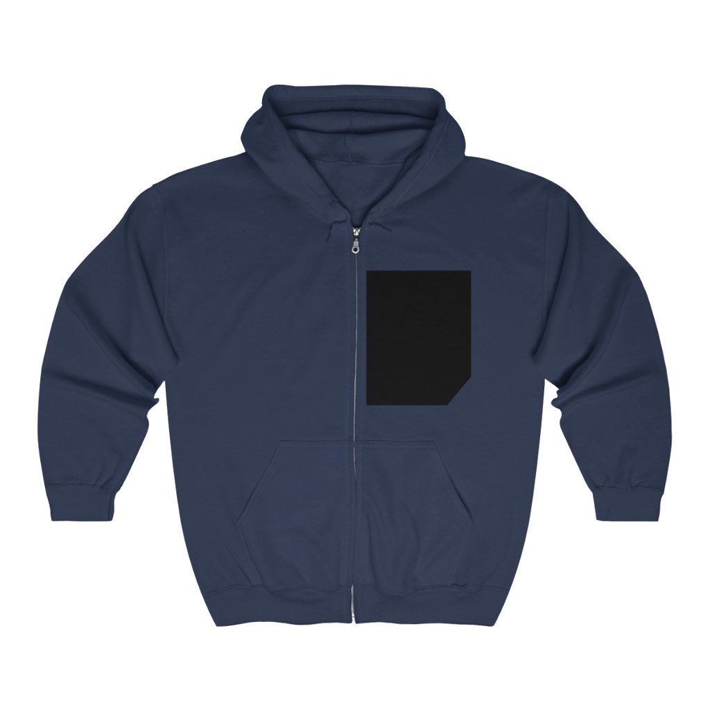Mens Faux Black Pocket Heavy Blend Zip Up Hoodie - cas7m