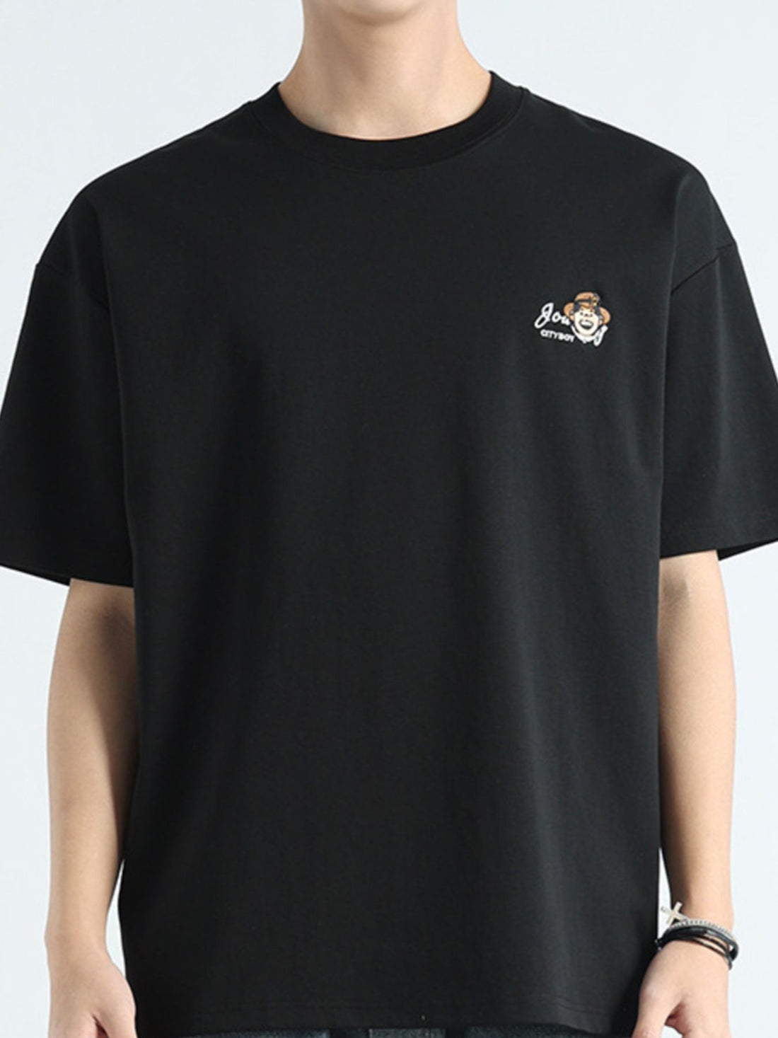 Men's Plus Size Round Neck Short Sleeve T-Shirt - cas7m