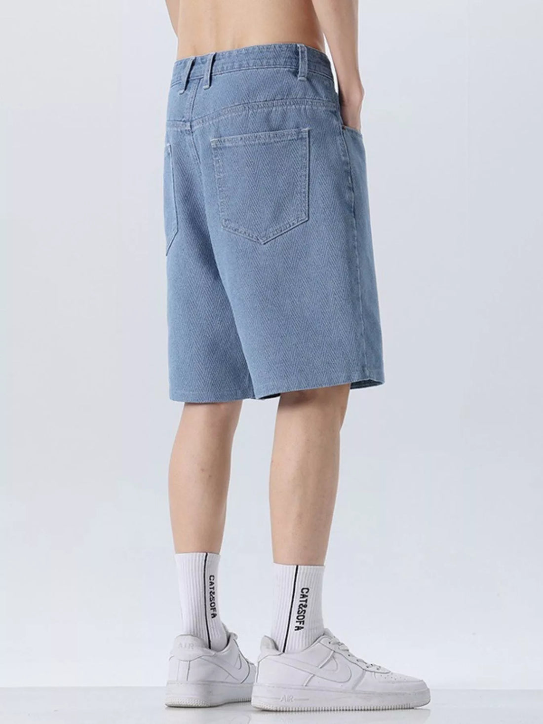 Men's Loose Fit Denim Shorts - cas7m