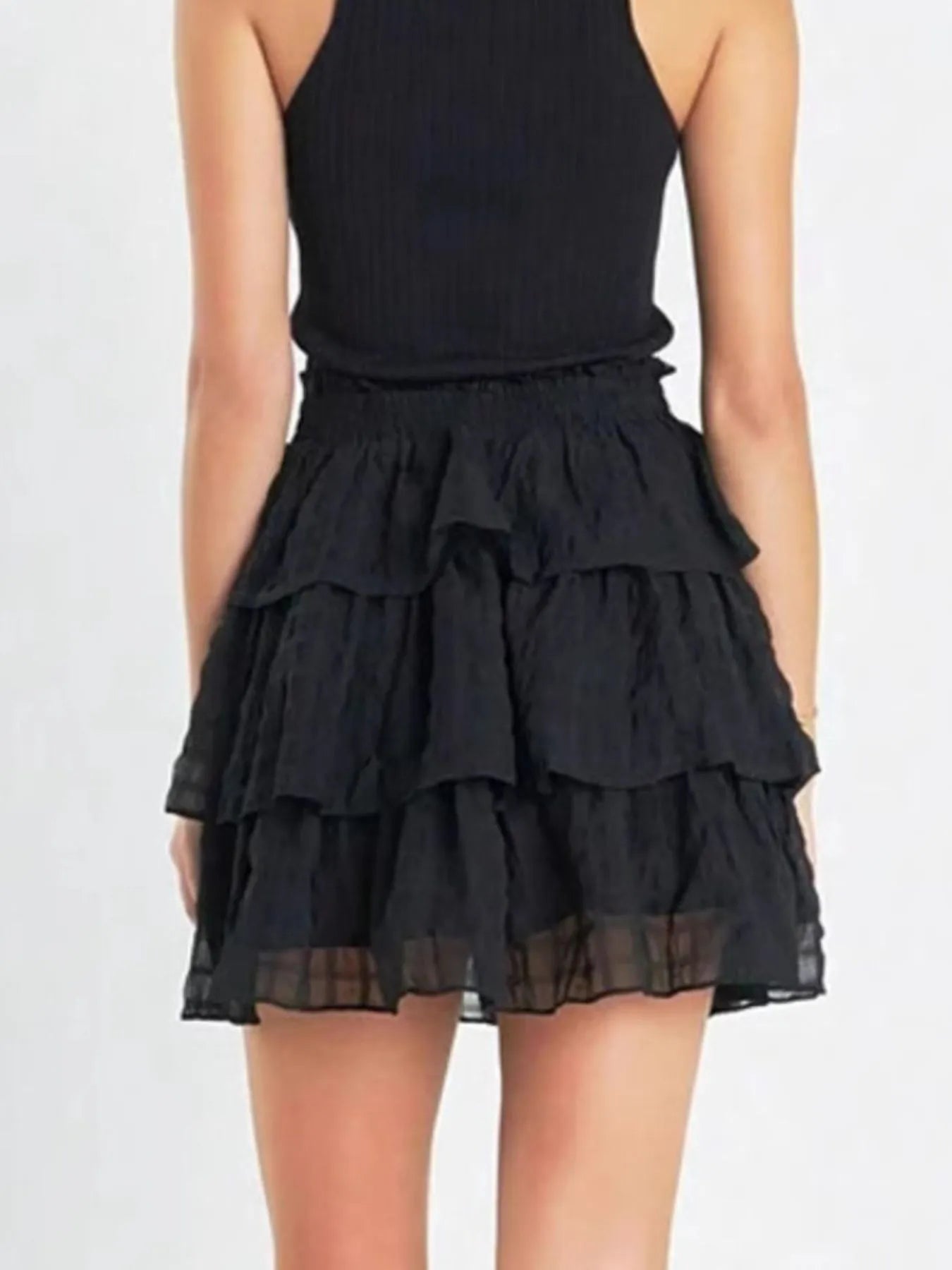 Ruffle Layered Mini Skirt - cas7m