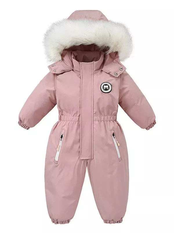 Children's Faux Fur Hood One-Piece - cas7m
