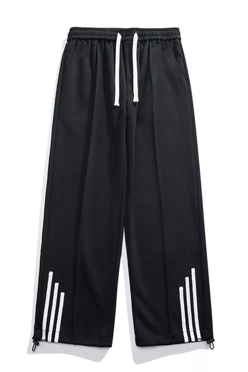 Men's Plus Size Casual Loose Fit Sweatpants with Striped Detail - cas7m