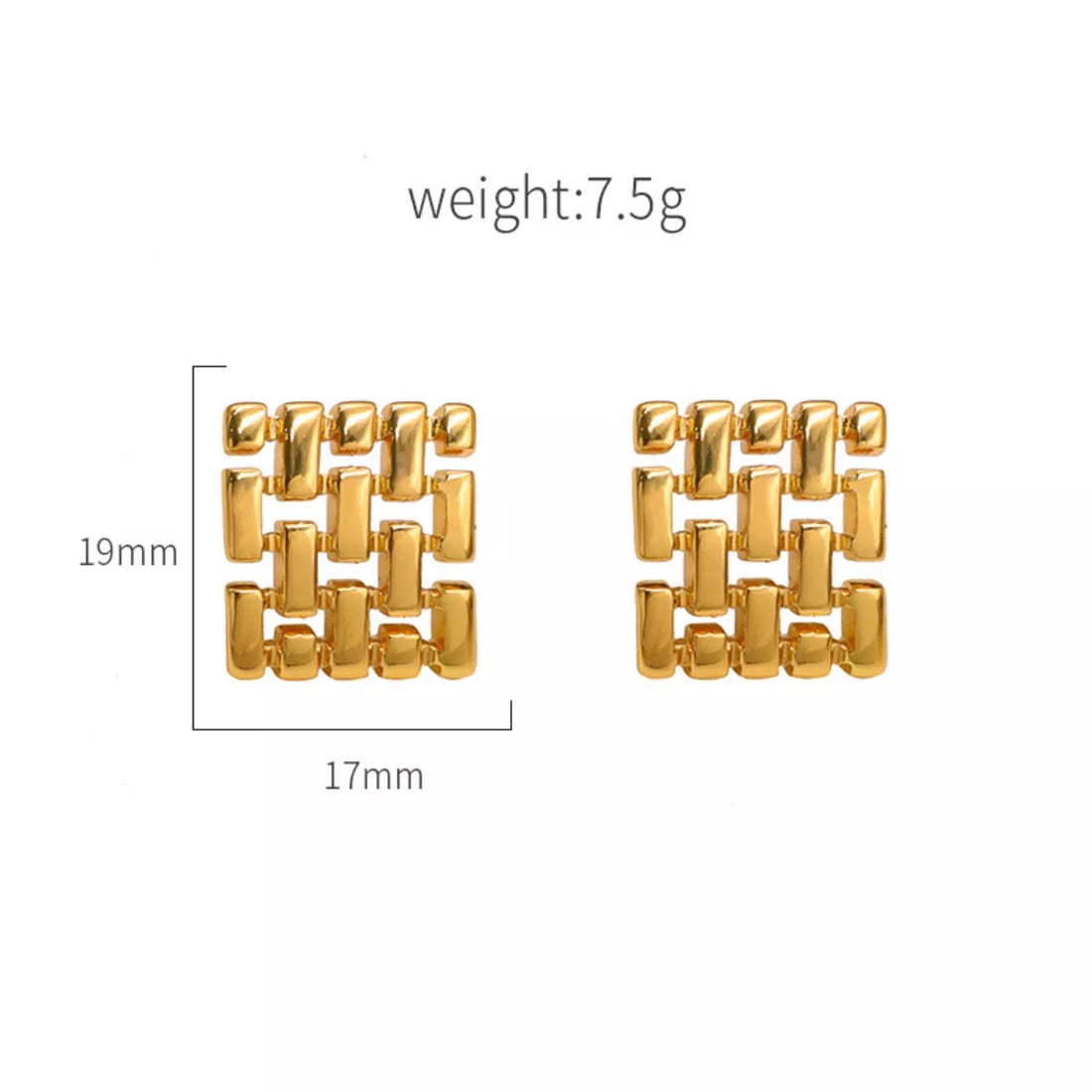 18K Gold-Plated Geometric Stud Earrings - cas7m