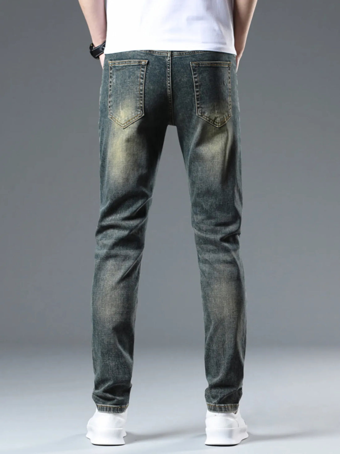 Men's Distressed Slim Fit Jeans - cas7m