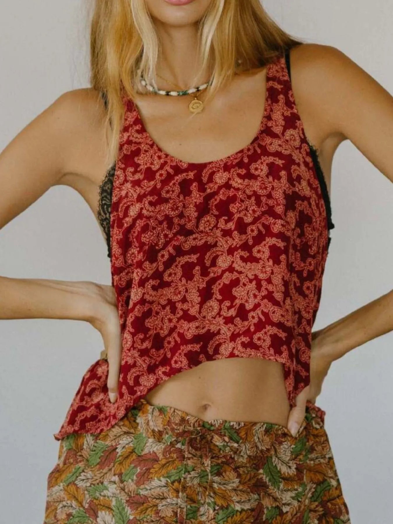 Printed Scoop Neck Tank - cas7m