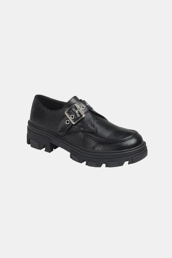 Forever Link Buckled Platform Lug Sole Loafers - cas7m