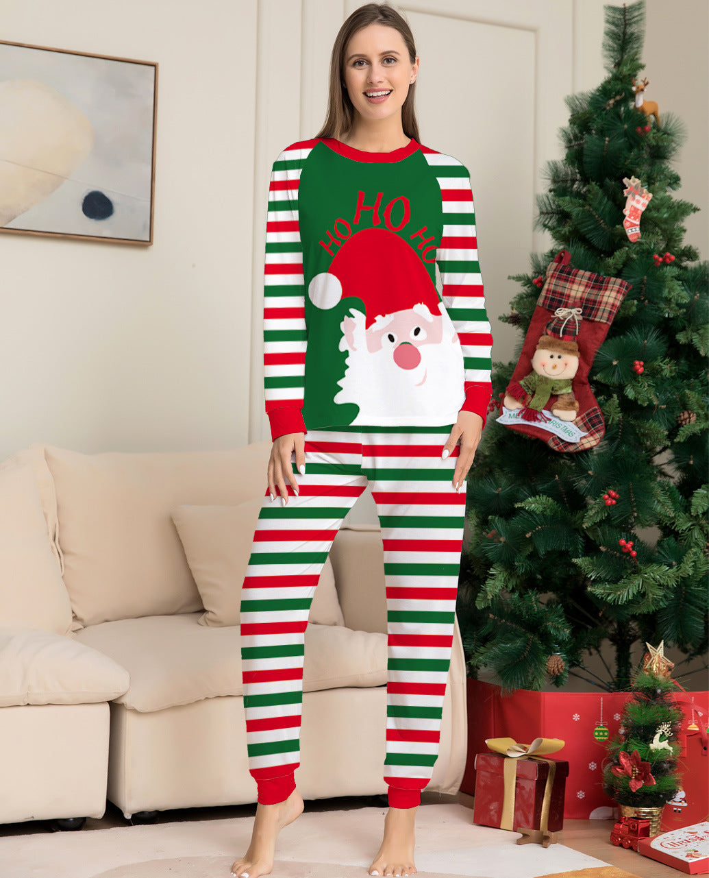 Charming Plaid Parent-Child Cotton Pajama Set - cas7m