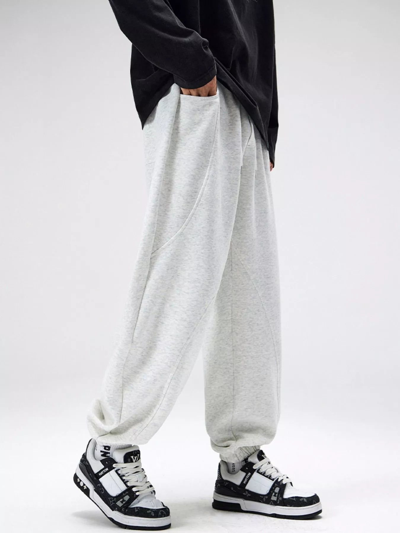 Men's Plus Size Loose Fit Drawstring Sweatpants - cas7m