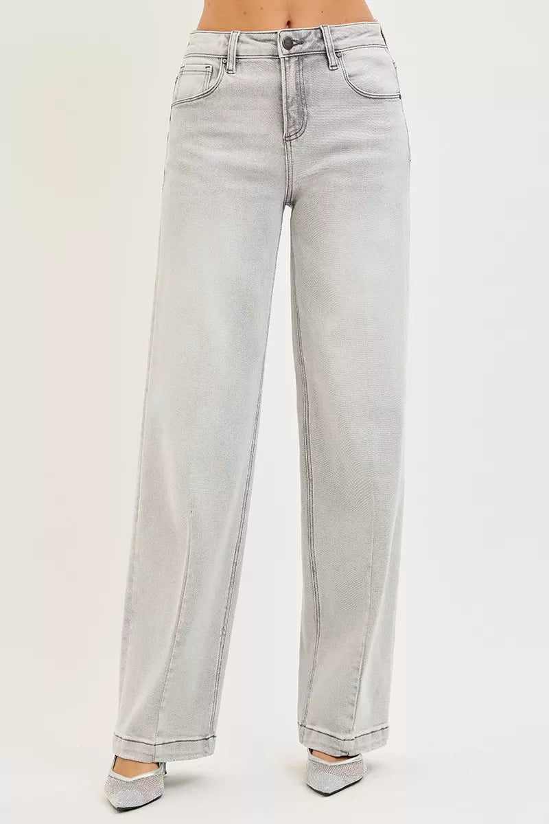 RISEN Slouchy Baggy Jeans with Contrast Stitching - cas7m