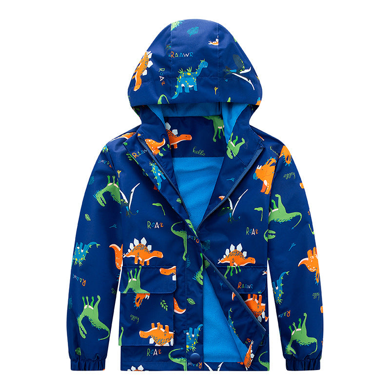 Kids' Coat Windproof Waterproof Jacket Fleece-lined Camouflage Clothing - cas7m