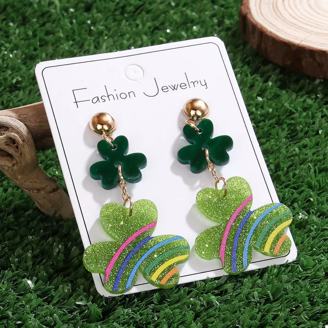 Lucky Clover Dangle Earrings - cas7m