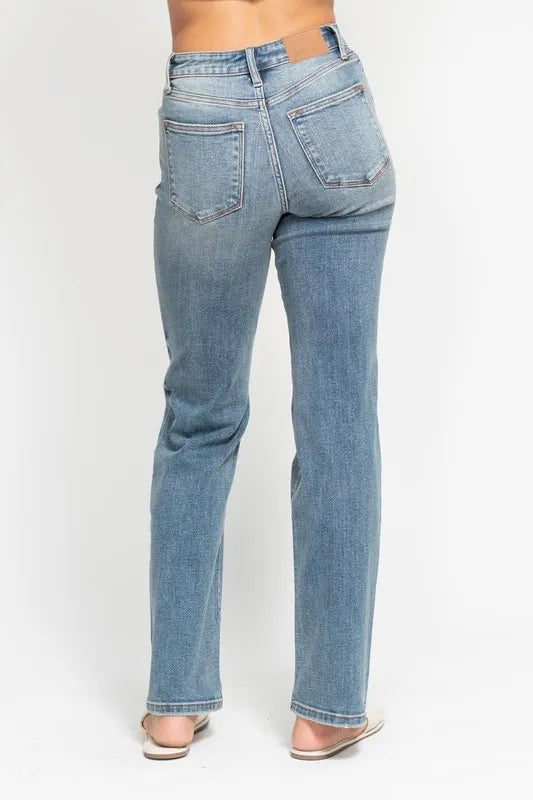 Judy Blue Full Size High Waist Distressed Dad Jean Plus Size - cas7m