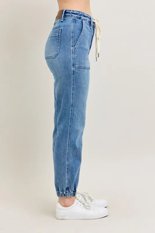 Judy Blue Full Size High Waist Denim Jogger Plus Size - cas7m