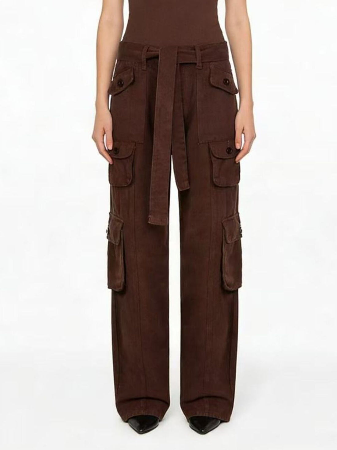 Wide Leg Cargo Jeans - cas7m