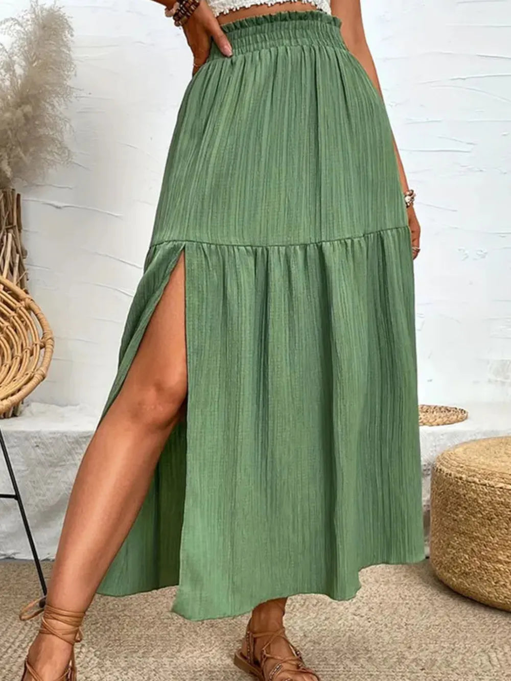 Frill Slit Skirt - cas7m