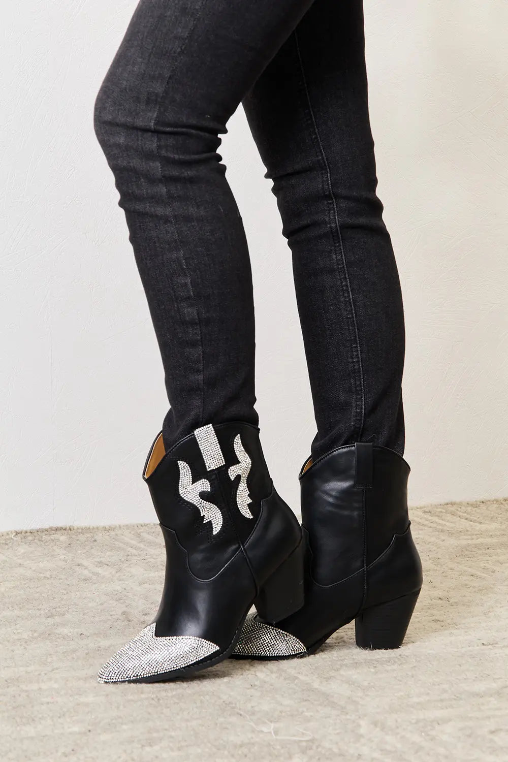 East Lion Corp Rhinestone Pointed  Boots - cas7m