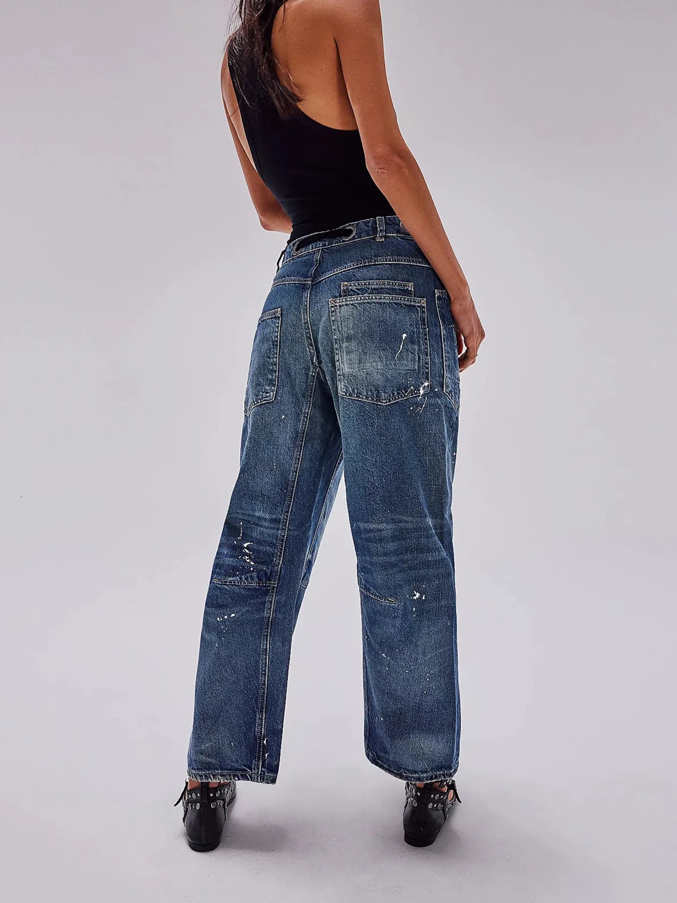 Washed Wide Leg Jeans - cas7m