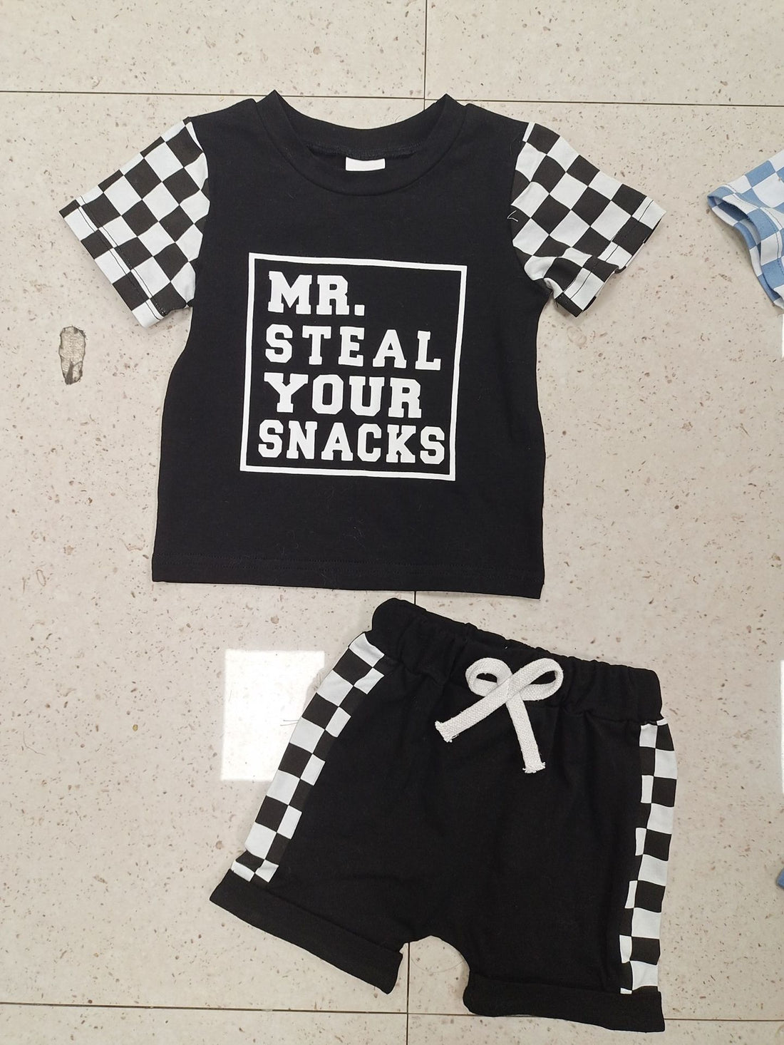 Children's Fashion Letter Print Short-sleeve Suit - cas7m