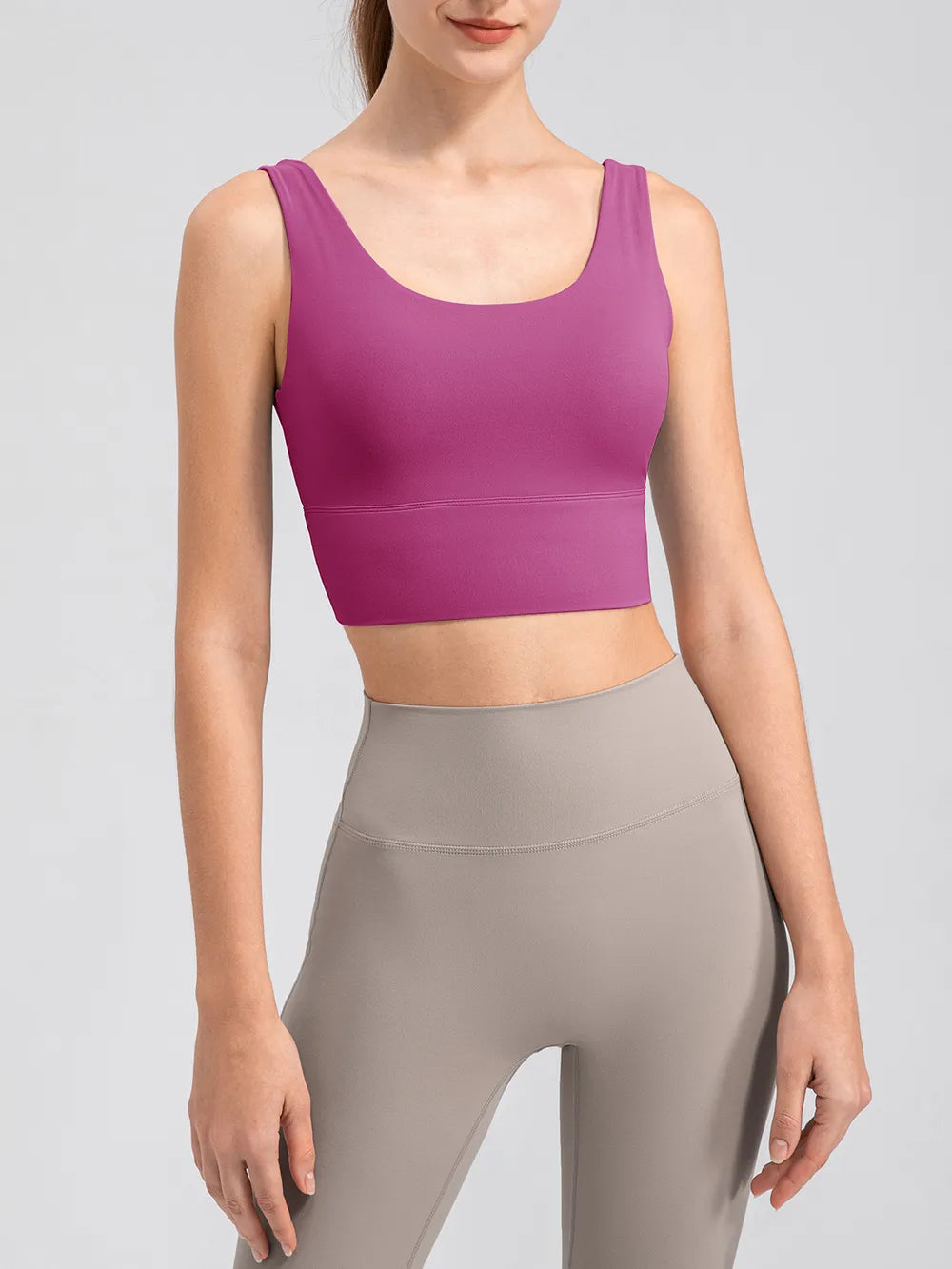 Scoop Neck Wide Strap Active Tank - cas7m