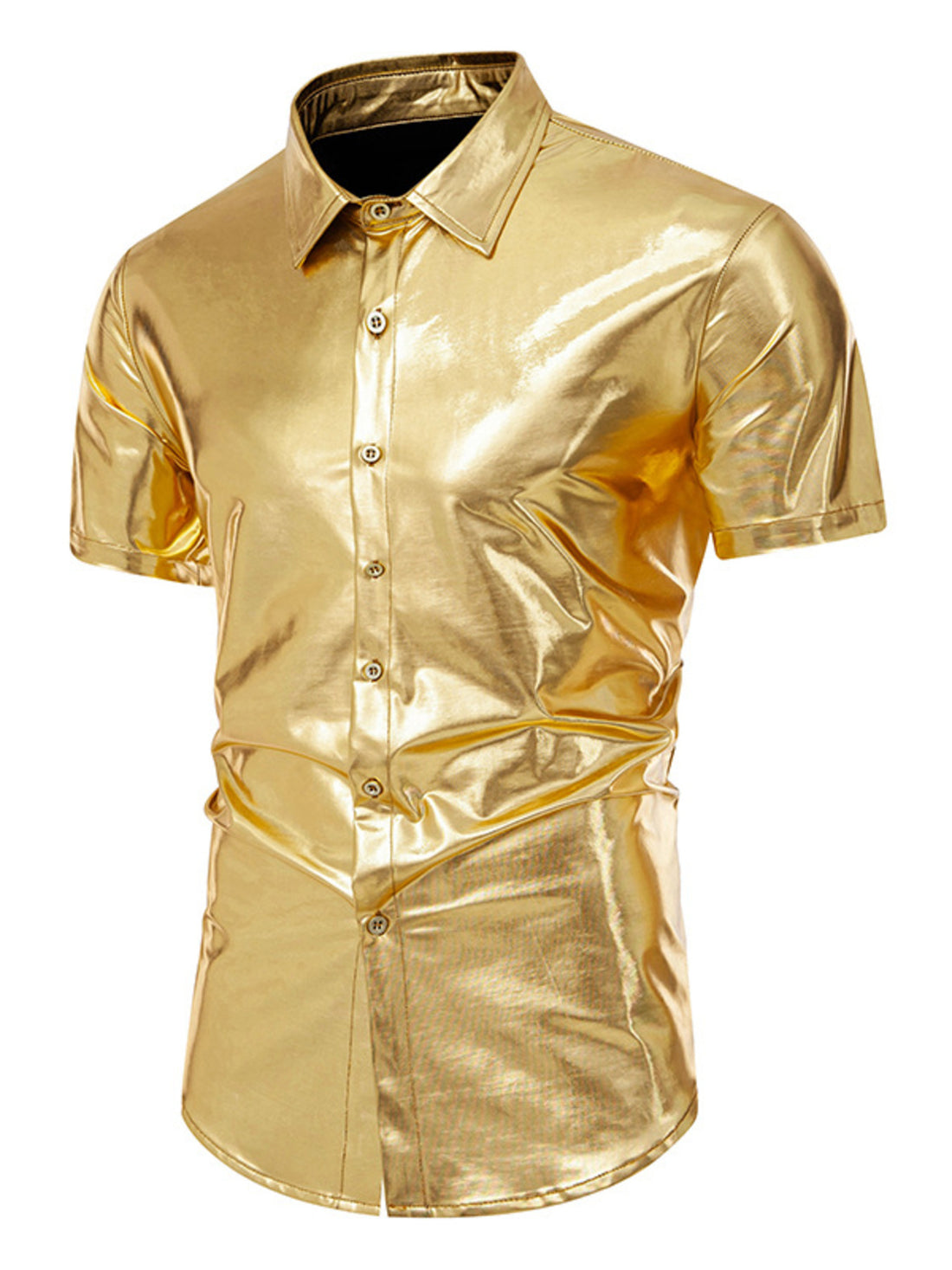 Men's Button Up Short Sleeve Shirt - cas7m
