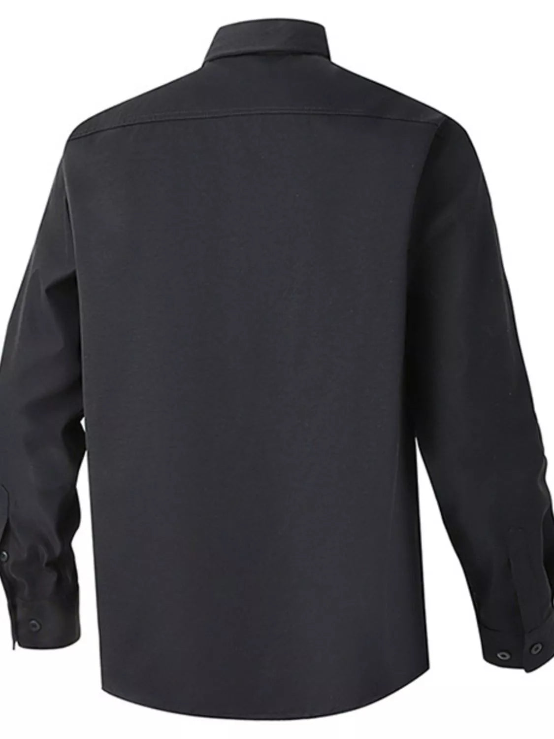 Men's Solid Color Long Sleeve Button-Up Shirt - cas7m