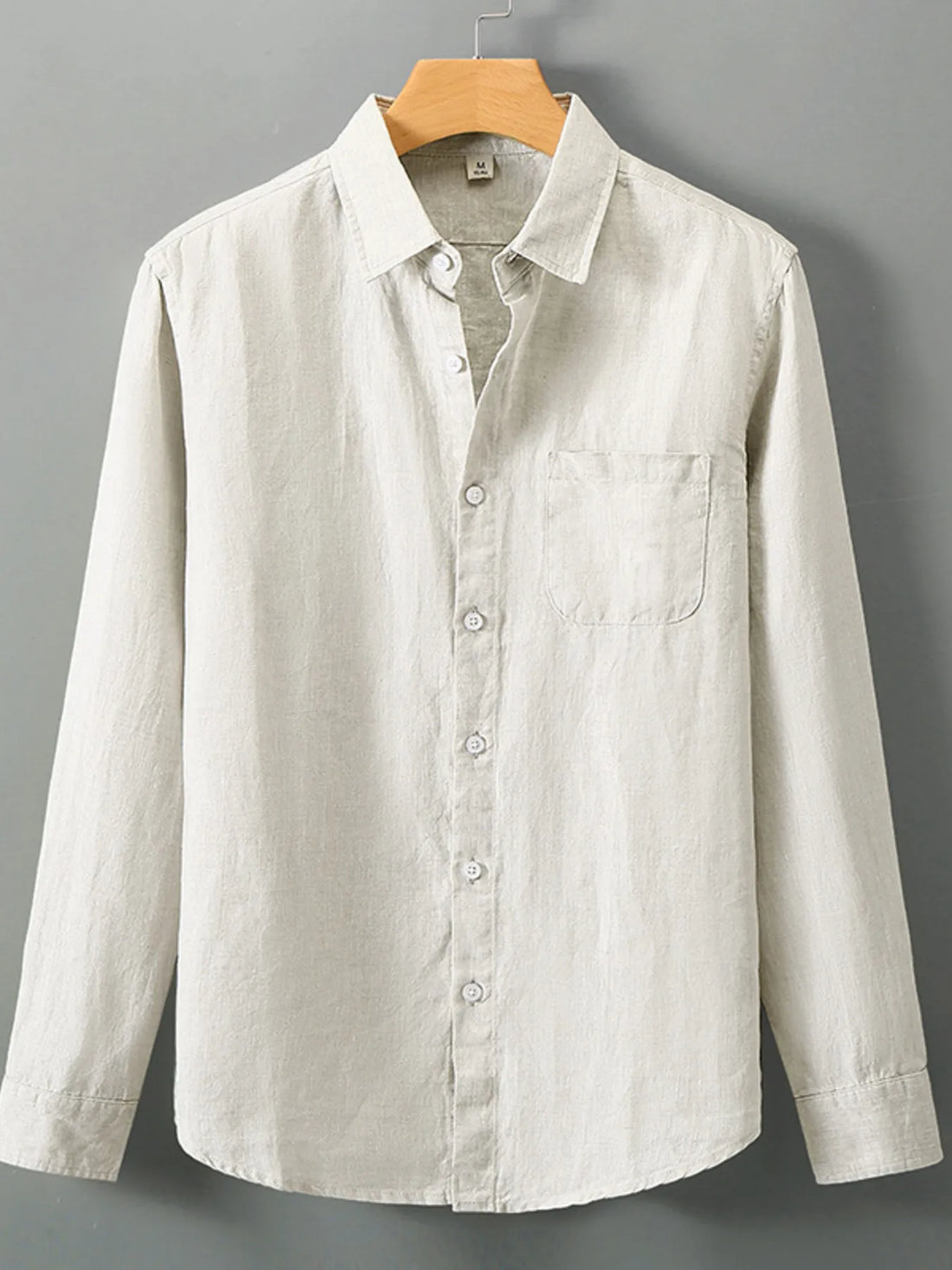 Men's Plus Size Long Sleeve Button-Up Shirt - cas7m