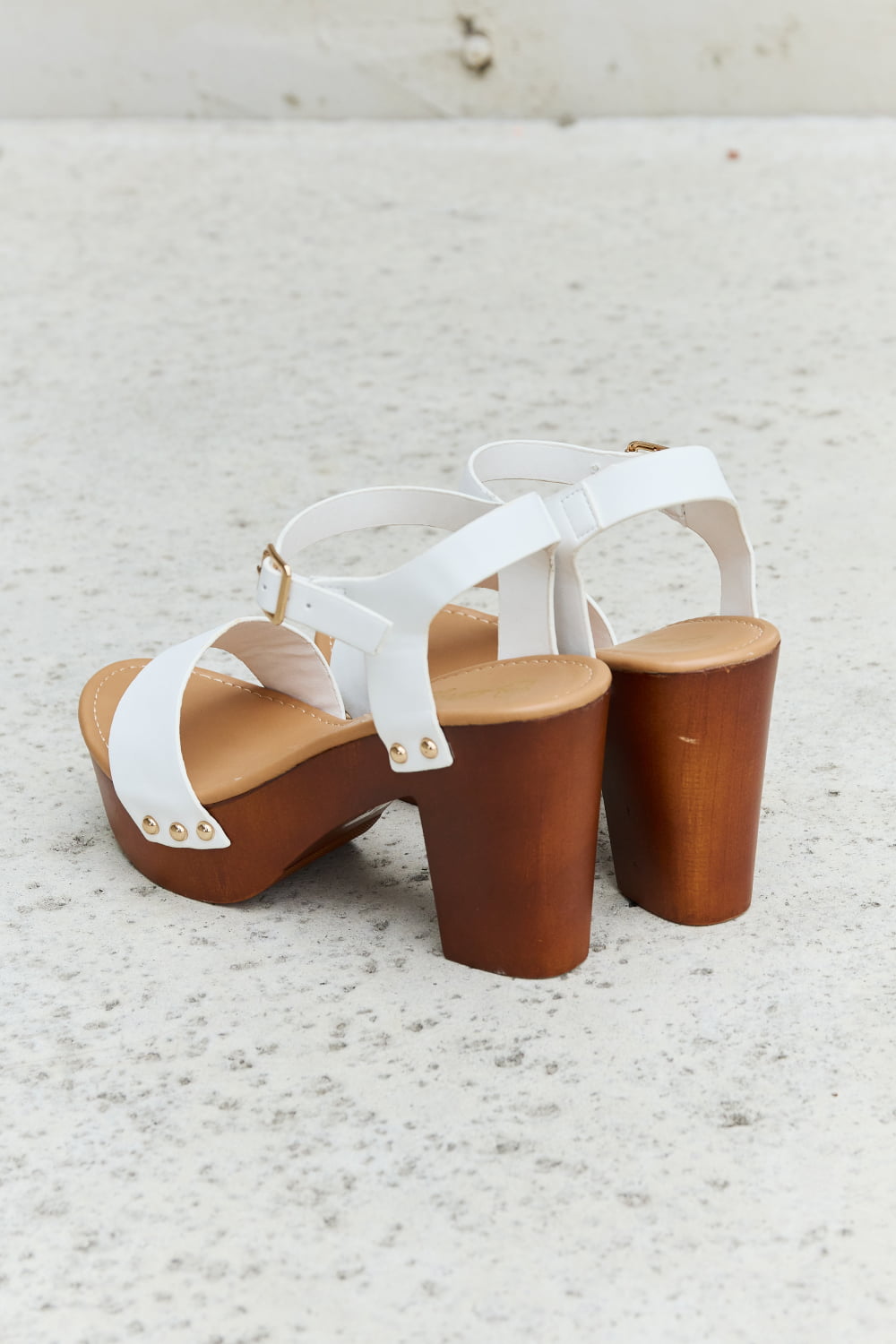 DDK Time After Time Wooden Platform Strap Heels - cas7m