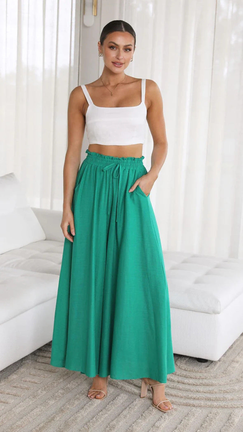 Womens Pants Wide Leg Loose Comfy Lounge Sweatpants With Pockets - cas7m