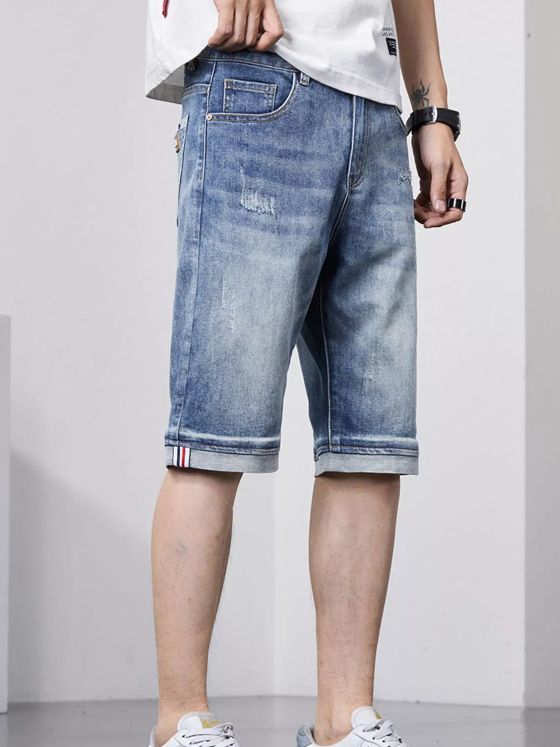 Men's Loose Fit Denim Shorts - cas7m