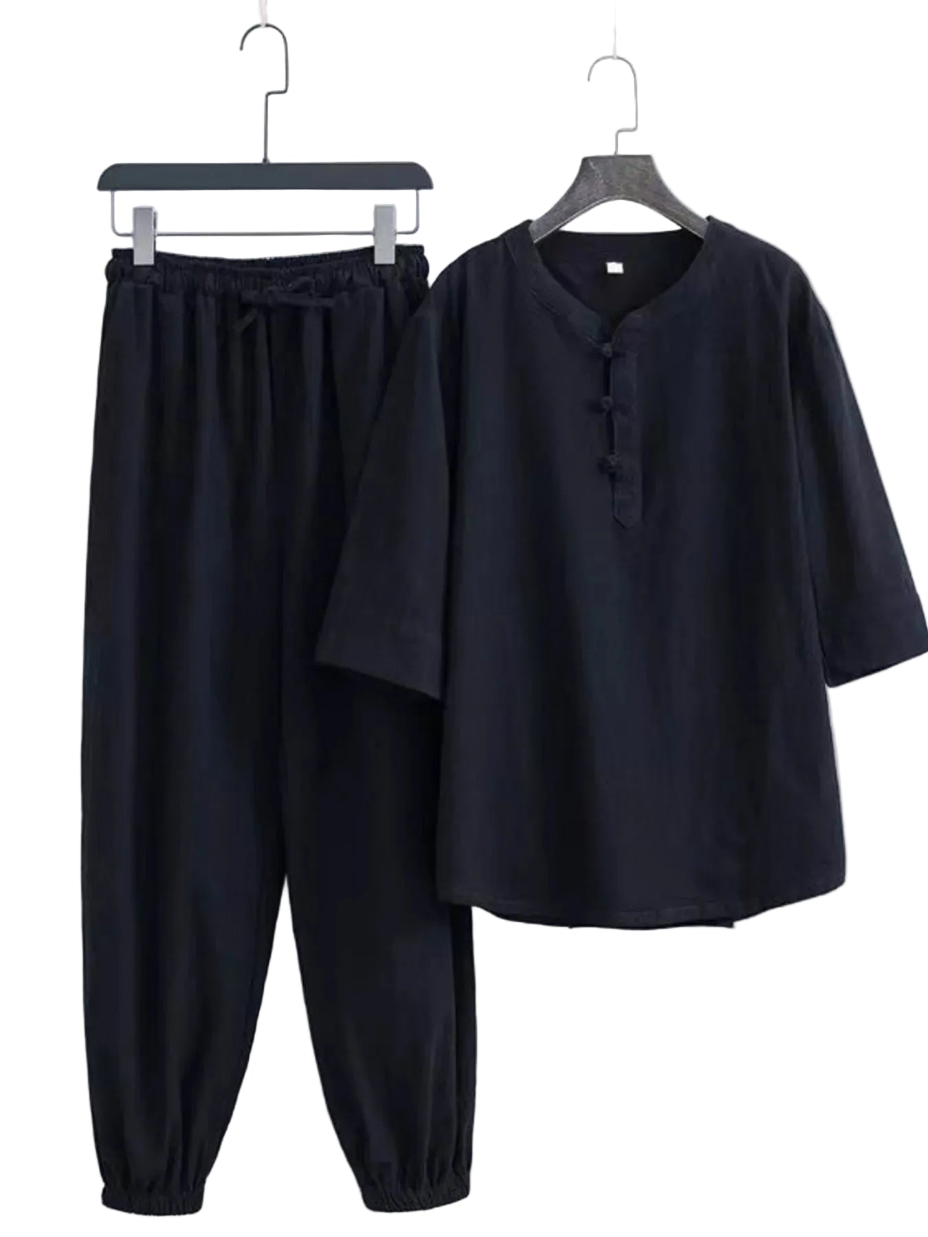 Men's Plus Size Chinese Style Top and Pants Set - cas7m