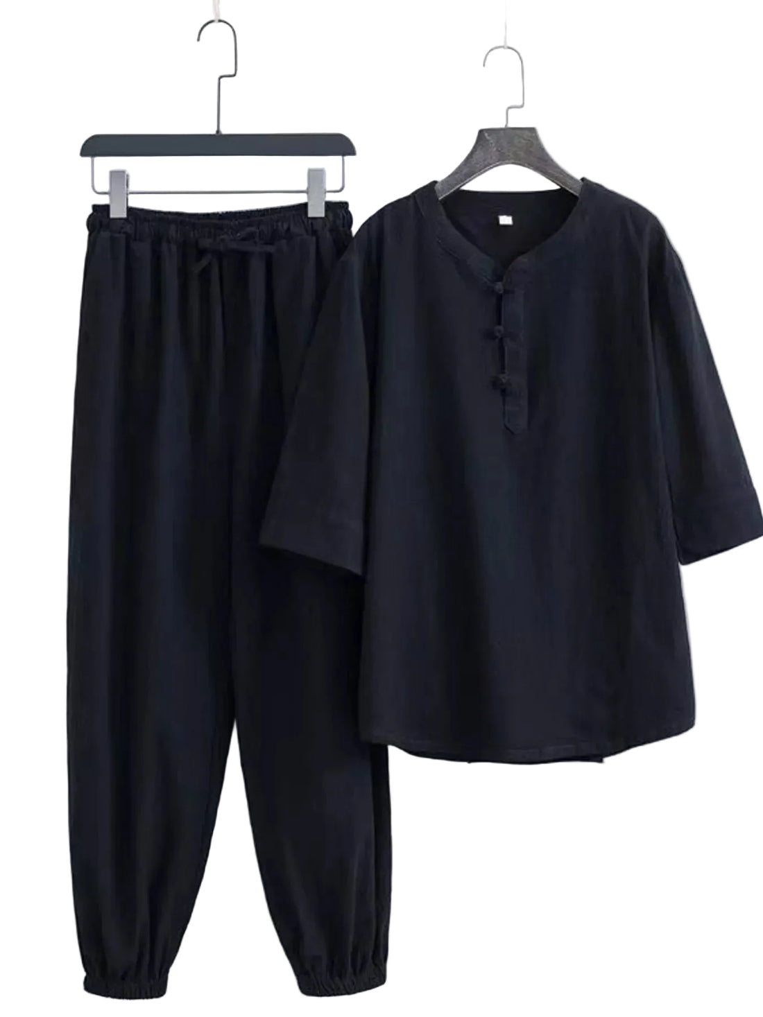 Men's Plus Size Chinese Style Top and Pants Set - cas7m