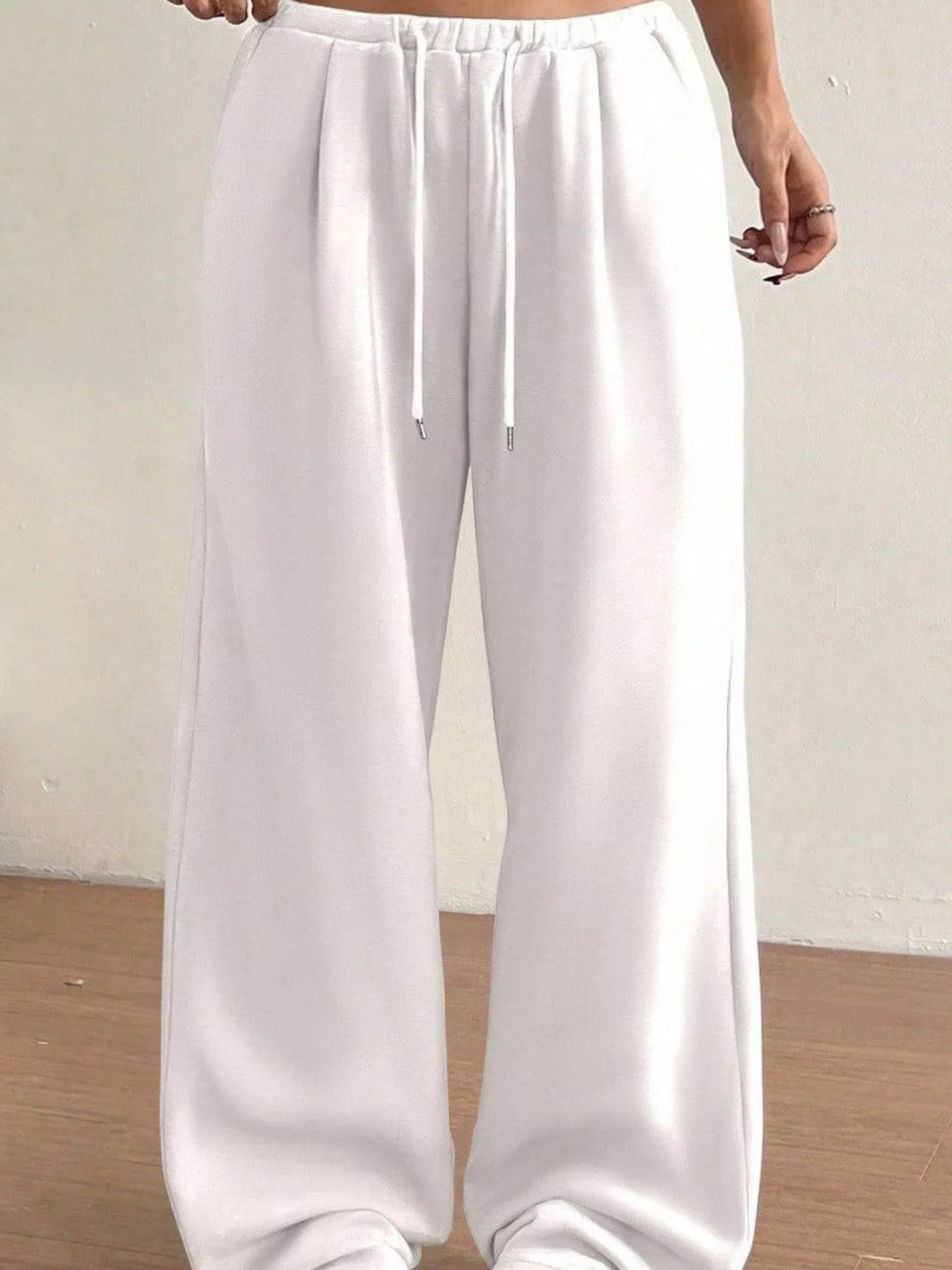 Casual Drawstring High Waist Wide Leg Sweatpants - cas7m