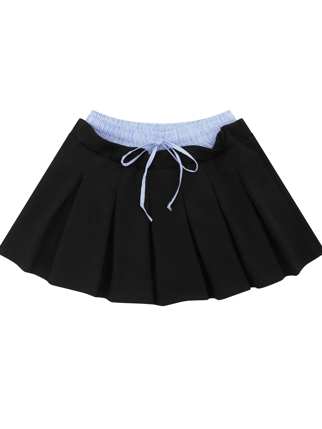 Drawstring Pleated Mini Skirt - cas7m