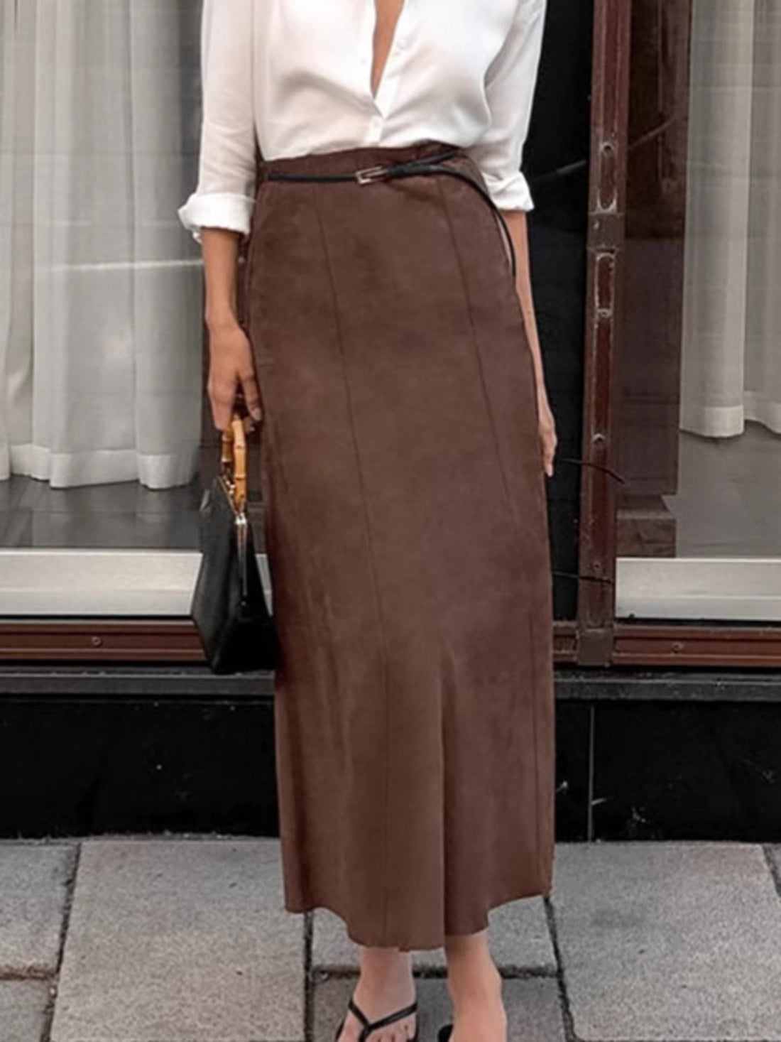 Suede Midi Skirt - cas7m