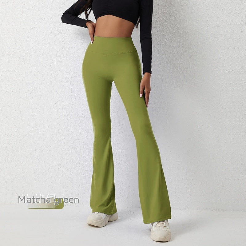 High Waisted Hip Lifting Tight Pants And Wide Leg Fitness Pants - cas7m