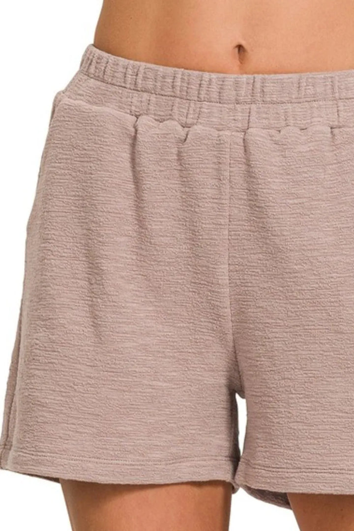 Zenana Cotton Slub Shorts - cas7m