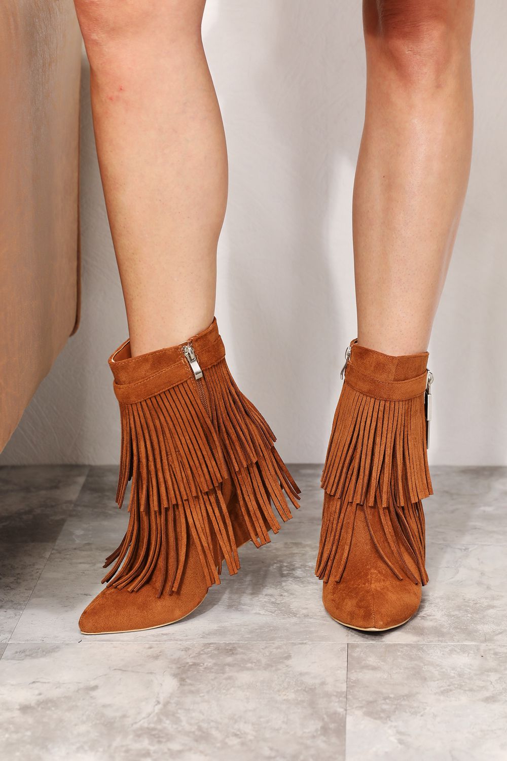 Legend Women's Tassel Wedge Heel Ankle Booties - cas7m