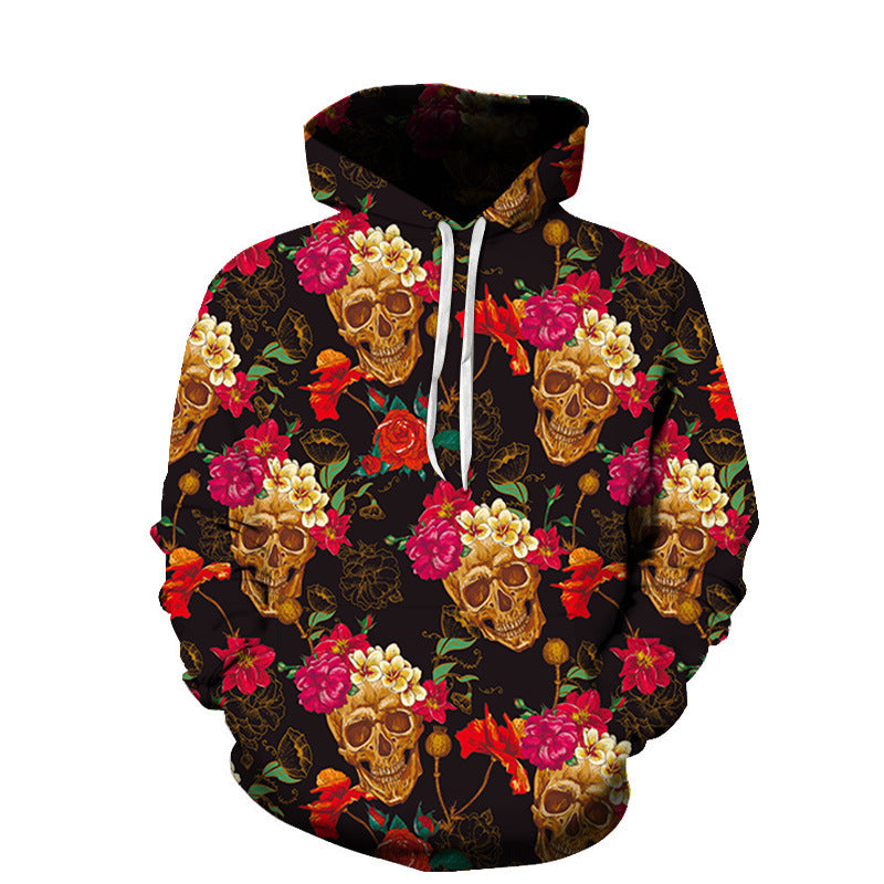 Youth 3D Printed Skull Hoodie - cas7m